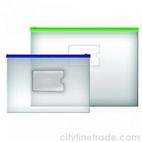 Папка-конверт на молнии DL Sponsor TRAVEL с карманом, зеленая
